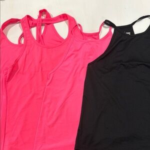 5 for $25 Four Old Navy active athletic tops pink black racer back halter